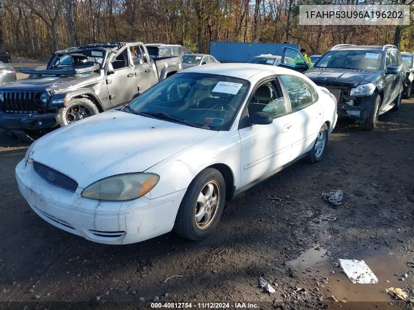 2006 Ford Taurus Se VIN: 1FAHP53U96A196202 Lot: 40812754