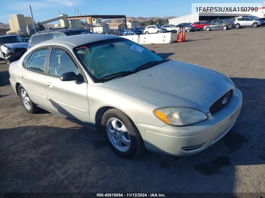 2006 Ford Taurus Se VIN: 1FAFP53UX6A150790 Lot: 40815054