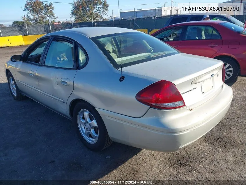 2006 Ford Taurus Se VIN: 1FAFP53UX6A150790 Lot: 40815054