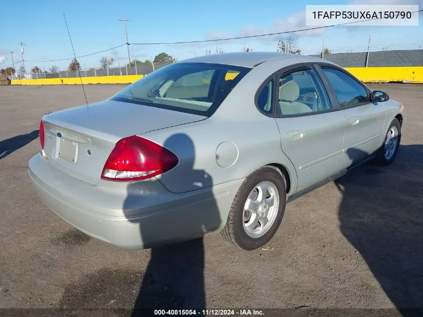 2006 Ford Taurus Se VIN: 1FAFP53UX6A150790 Lot: 40815054