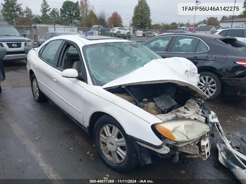 2006 Ford Taurus Sel VIN: 1FAFP56U46A142275 Lot: 40817269