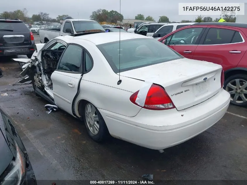 2006 Ford Taurus Sel VIN: 1FAFP56U46A142275 Lot: 40817269