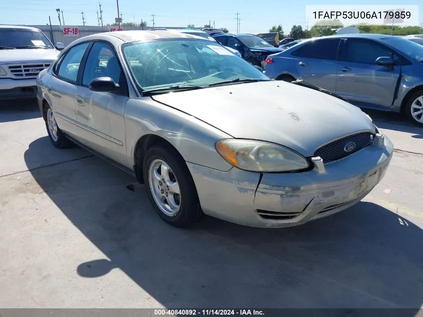 2006 Ford Taurus Se VIN: 1FAFP53U06A179859 Lot: 40840892