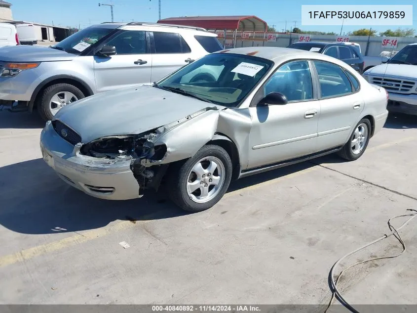 2006 Ford Taurus Se VIN: 1FAFP53U06A179859 Lot: 40840892