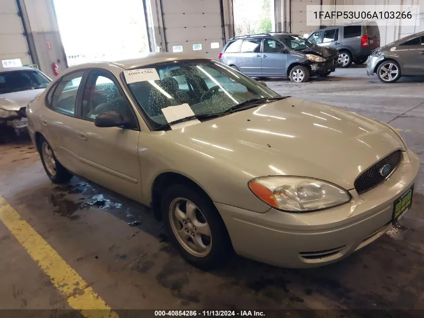 2006 Ford Taurus Se VIN: 1FAFP53U06A103266 Lot: 40854286