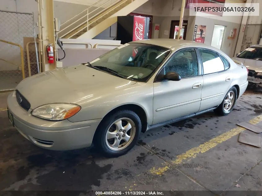 2006 Ford Taurus Se VIN: 1FAFP53U06A103266 Lot: 40854286