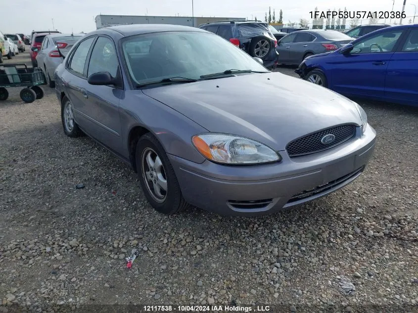 2007 Ford Taurus Se VIN: 1FAFP53U57A120386 Lot: 12117538