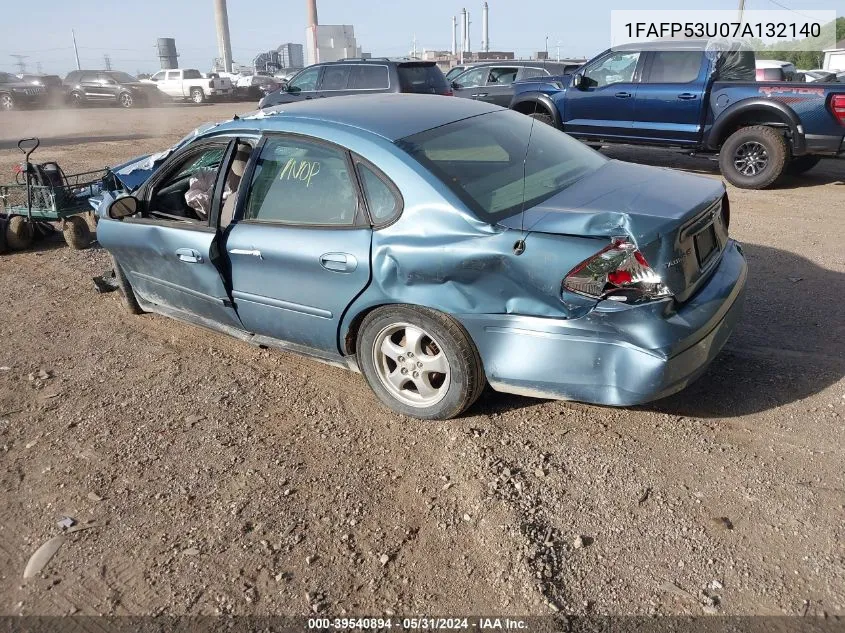 2007 Ford Taurus Se VIN: 1FAFP53U07A132140 Lot: 39540894