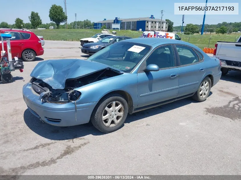 2007 Ford Taurus Sel VIN: 1FAFP56U37A217193 Lot: 39638301