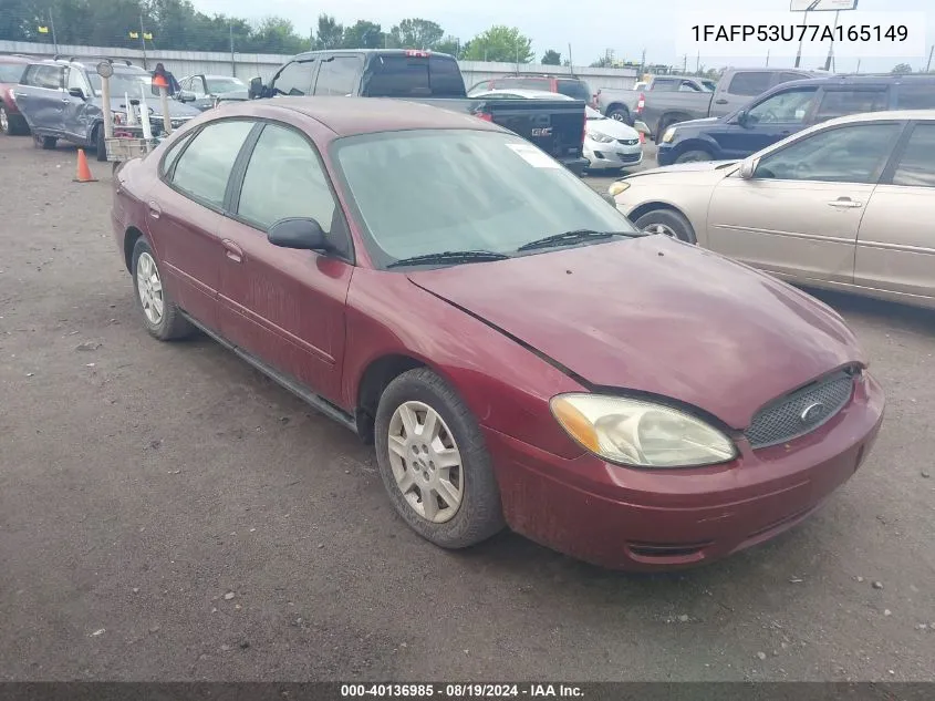 2007 Ford Taurus Se VIN: 1FAFP53U77A165149 Lot: 40136985