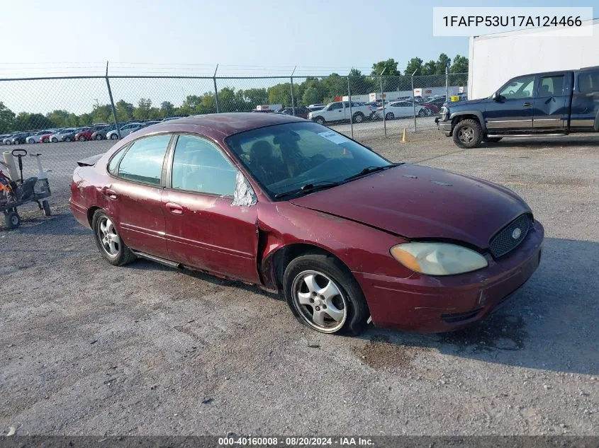 2007 Ford Taurus Se VIN: 1FAFP53U17A124466 Lot: 40160008