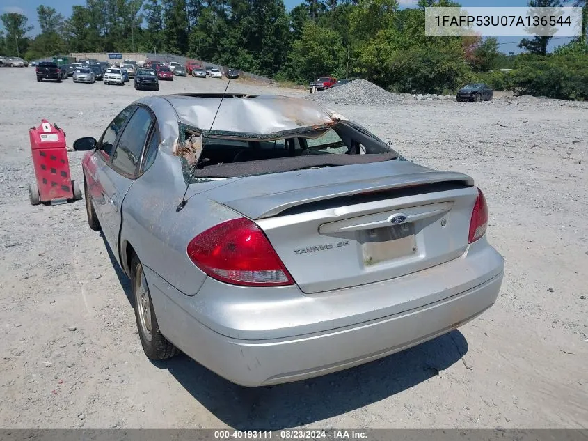 2007 Ford Taurus Se VIN: 1FAFP53U07A136544 Lot: 40193111