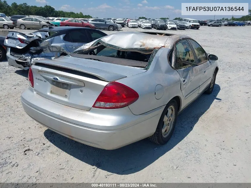 2007 Ford Taurus Se VIN: 1FAFP53U07A136544 Lot: 40193111