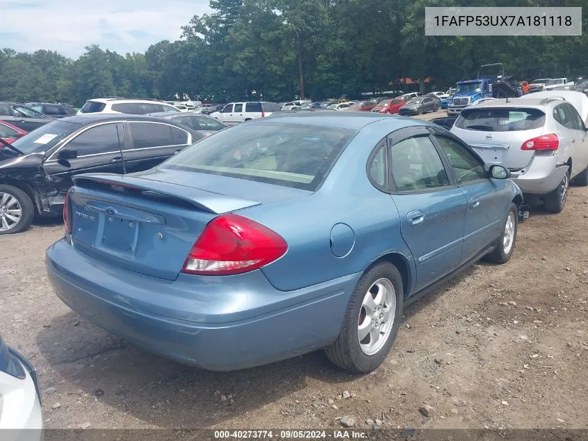 1FAFP53UX7A181118 2007 Ford Taurus Se