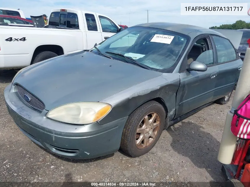 2007 Ford Taurus Sel VIN: 1FAFP56U87A131717 Lot: 40314834