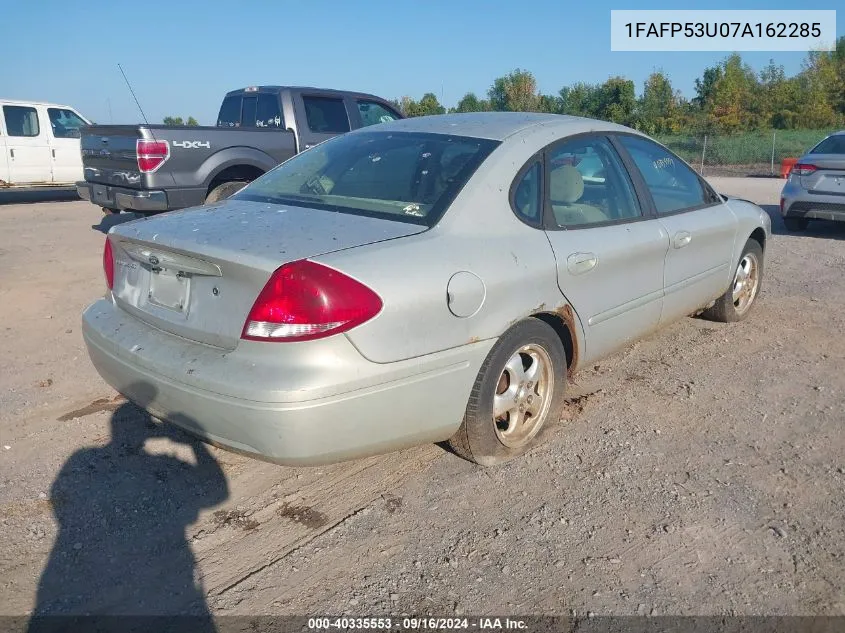 2007 Ford Taurus Se VIN: 1FAFP53U07A162285 Lot: 40335553