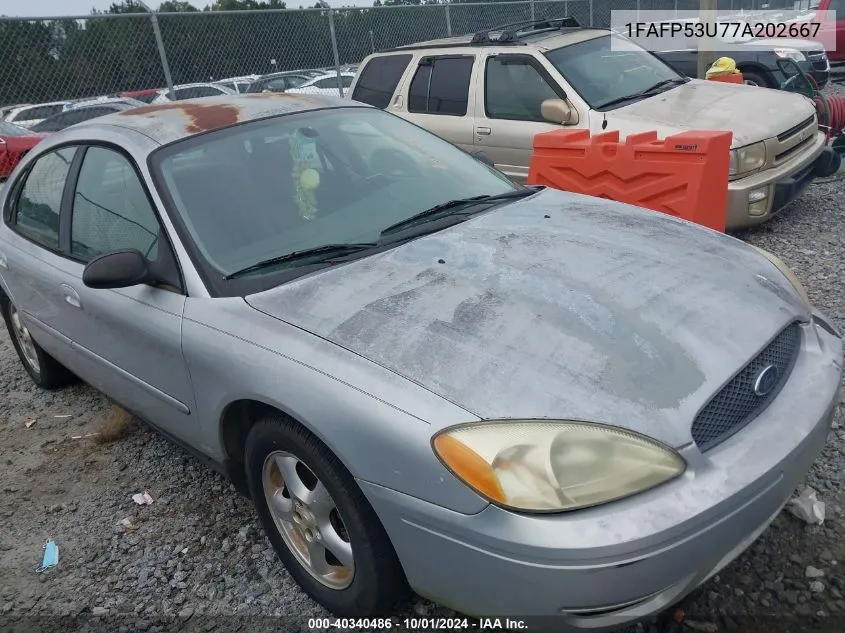 2007 Ford Taurus Se VIN: 1FAFP53U77A202667 Lot: 40340486