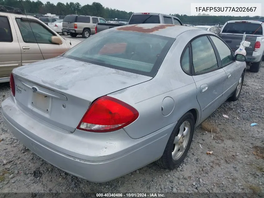 2007 Ford Taurus Se VIN: 1FAFP53U77A202667 Lot: 40340486