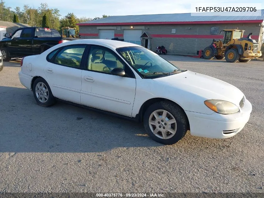 2007 Ford Taurus Se VIN: 1FAFP53U47A209706 Lot: 40375776