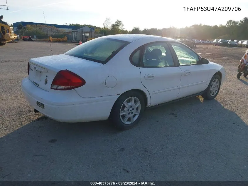 2007 Ford Taurus Se VIN: 1FAFP53U47A209706 Lot: 40375776