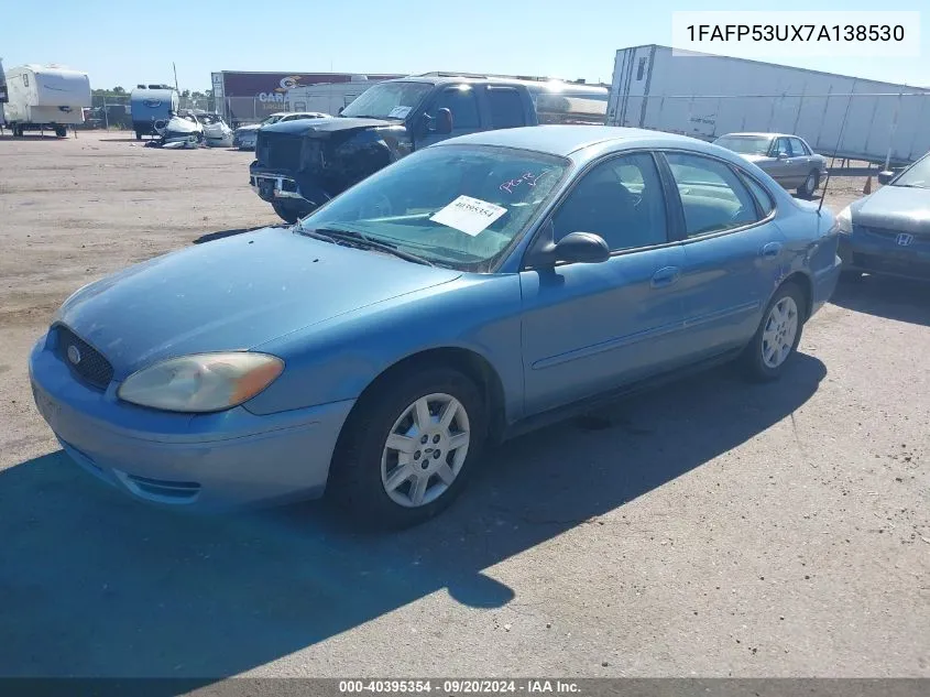 2007 Ford Taurus Se VIN: 1FAFP53UX7A138530 Lot: 40395354