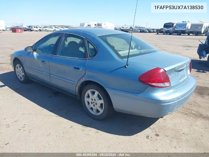 2007 Ford Taurus Se VIN: 1FAFP53UX7A138530 Lot: 40395354