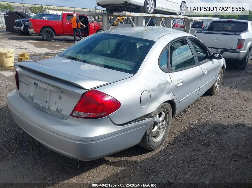 2007 Ford Taurus Se VIN: 1FAFP53U17A218556 Lot: 40421257