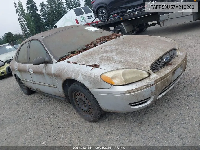 2007 Ford Taurus Se VIN: 1FAFP53U57A210203 Lot: 40431741