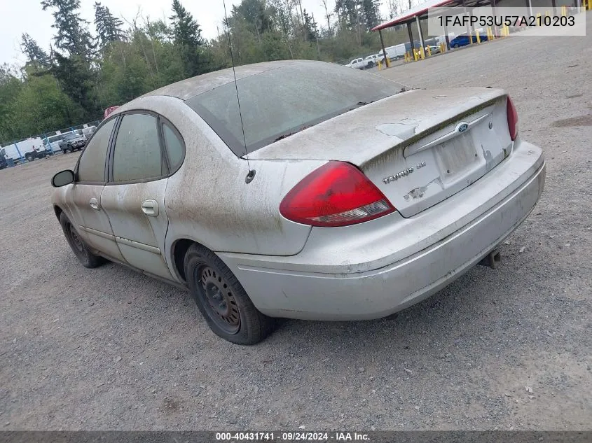 2007 Ford Taurus Se VIN: 1FAFP53U57A210203 Lot: 40431741