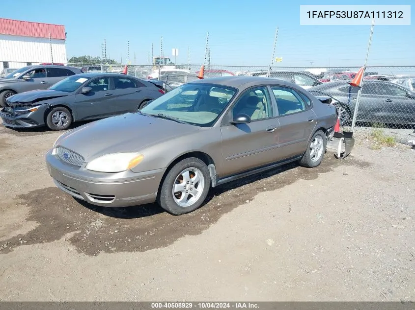 2007 Ford Taurus Se VIN: 1FAFP53U87A111312 Lot: 40508929