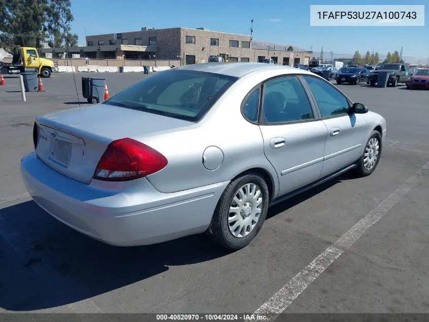 1FAFP53U27A100743 2007 Ford Taurus Se