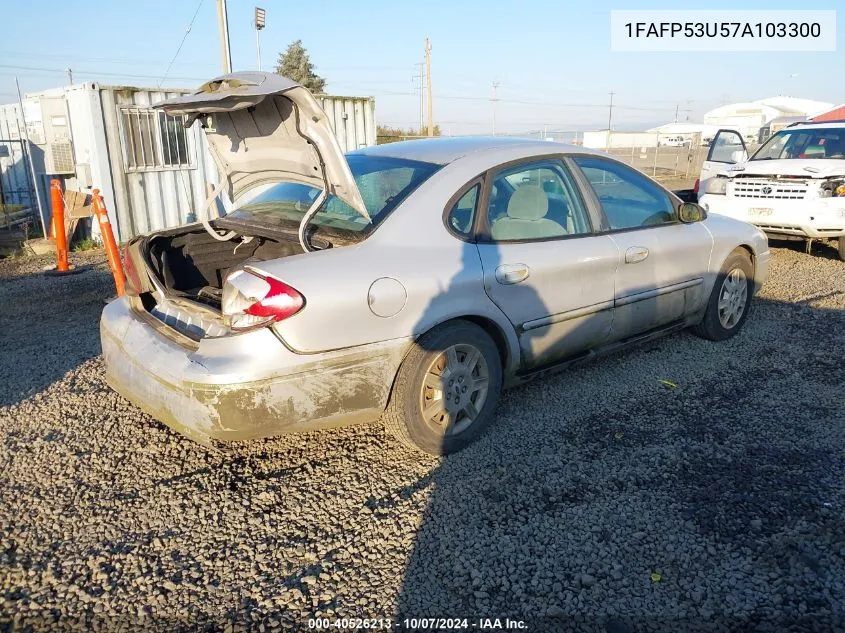 2007 Ford Taurus Se VIN: 1FAFP53U57A103300 Lot: 40526213