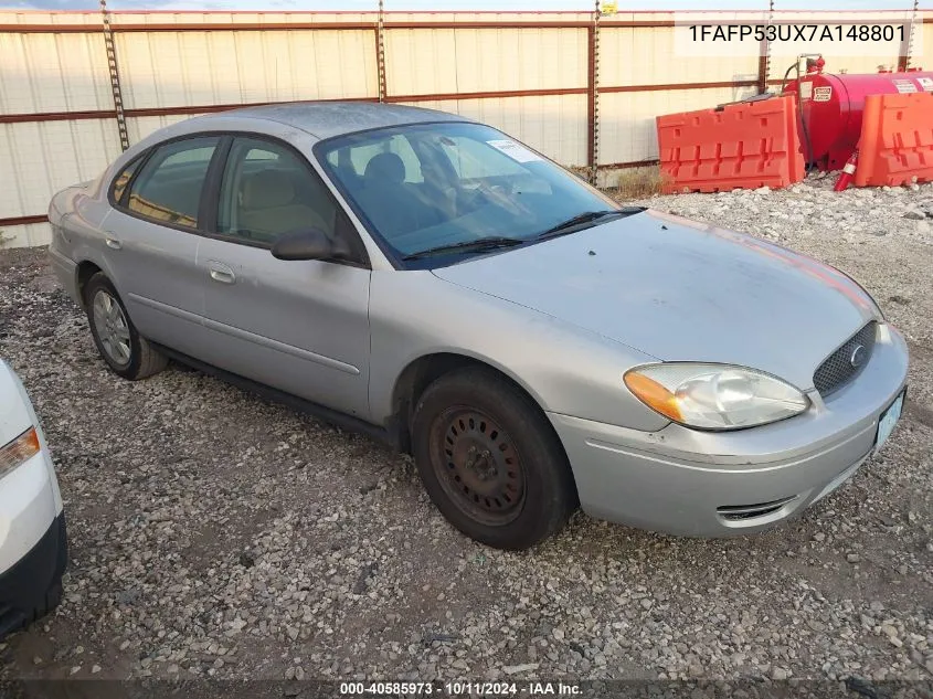 2007 Ford Taurus Se VIN: 1FAFP53UX7A148801 Lot: 40585973