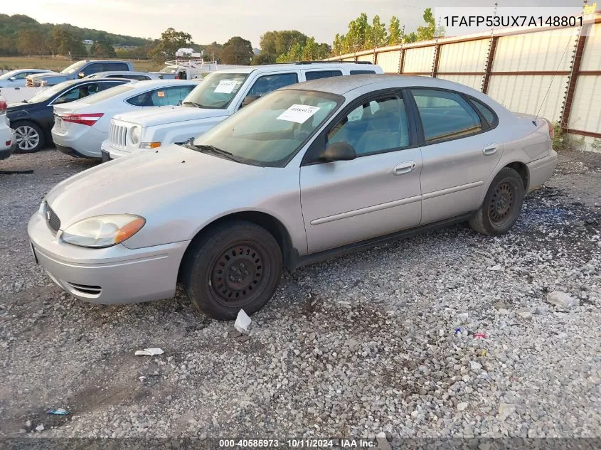 2007 Ford Taurus Se VIN: 1FAFP53UX7A148801 Lot: 40585973