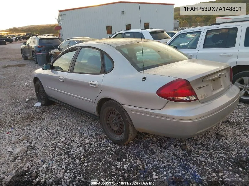 2007 Ford Taurus Se VIN: 1FAFP53UX7A148801 Lot: 40585973