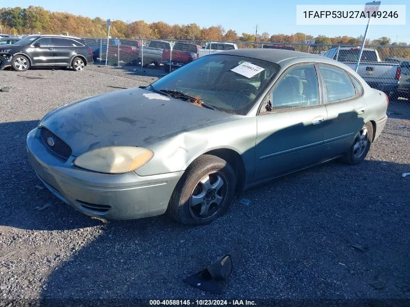 2007 Ford Taurus Se VIN: 1FAFP53U27A149246 Lot: 40588145