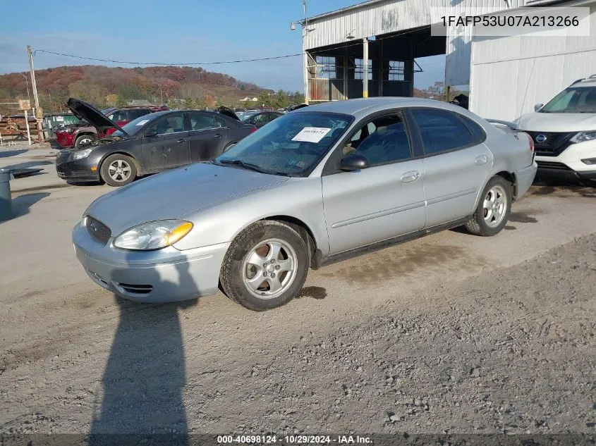 2007 Ford Taurus Se VIN: 1FAFP53U07A213266 Lot: 40698124