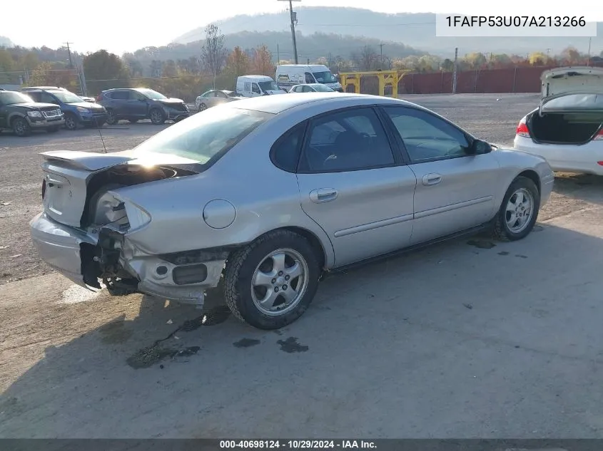 2007 Ford Taurus Se VIN: 1FAFP53U07A213266 Lot: 40698124