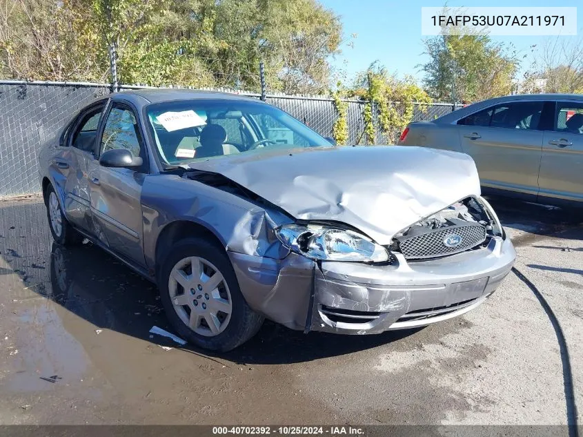 2007 Ford Taurus Se VIN: 1FAFP53U07A211971 Lot: 40702392