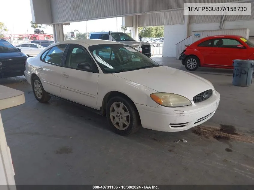 2007 Ford Taurus Se VIN: 1FAFP53U87A158730 Lot: 40731106