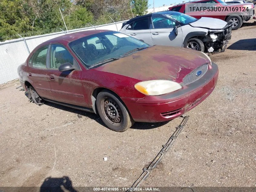 2007 Ford Taurus Se VIN: 1FAFP53U07A169124 Lot: 40741695