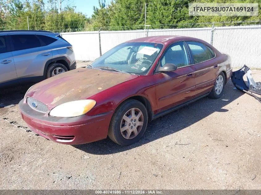 2007 Ford Taurus Se VIN: 1FAFP53U07A169124 Lot: 40741695