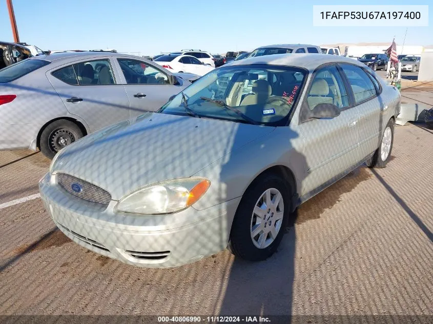 2007 Ford Taurus Se VIN: 1FAFP53U67A197400 Lot: 40806990