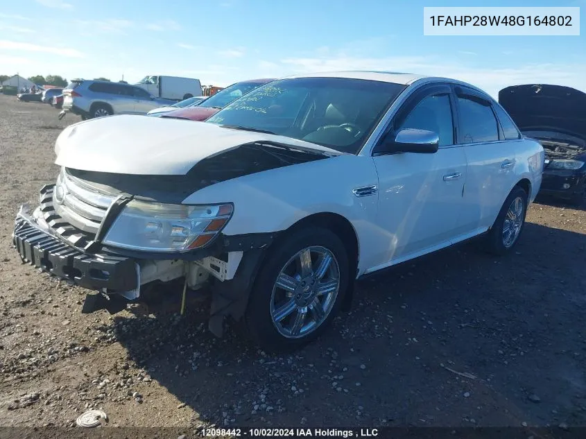 2008 Ford Taurus Limited VIN: 1FAHP28W48G164802 Lot: 12098442