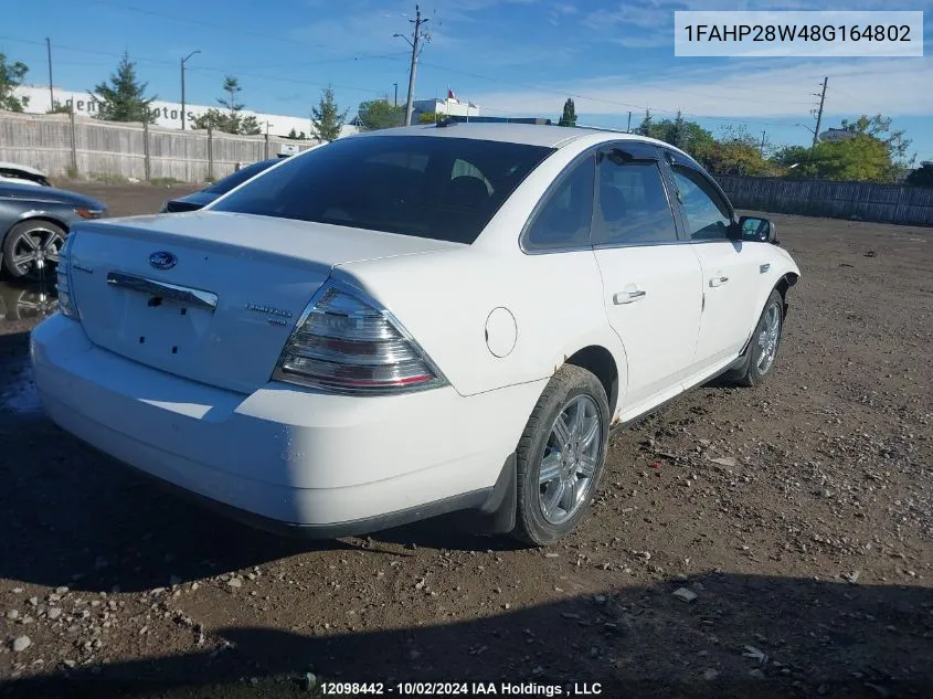 2008 Ford Taurus Limited VIN: 1FAHP28W48G164802 Lot: 12098442