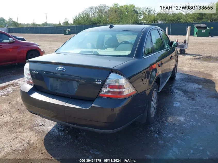 2008 Ford Taurus Sel VIN: 1FAHP27W98G138665 Lot: 39434879