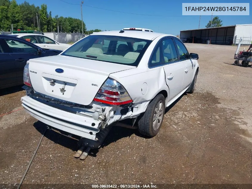 2008 Ford Taurus Sel VIN: 1FAHP24W28G145784 Lot: 39635422