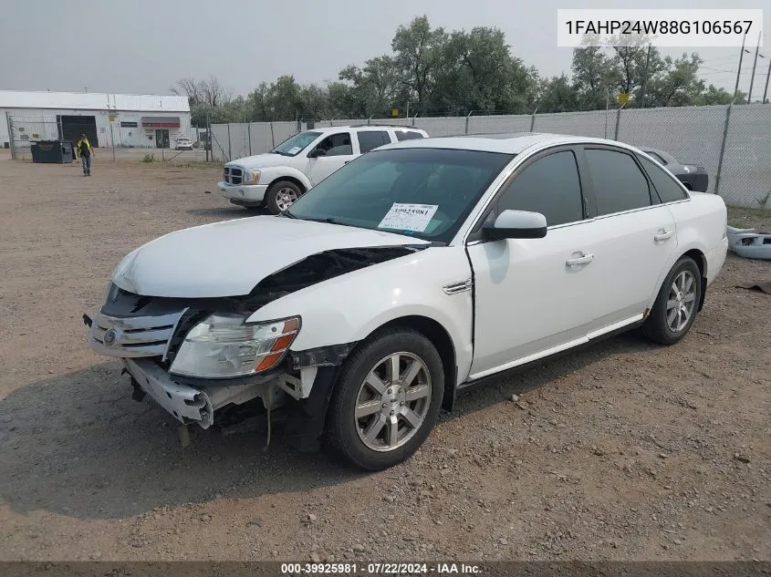 2008 Ford Taurus Sel VIN: 1FAHP24W88G106567 Lot: 39925981