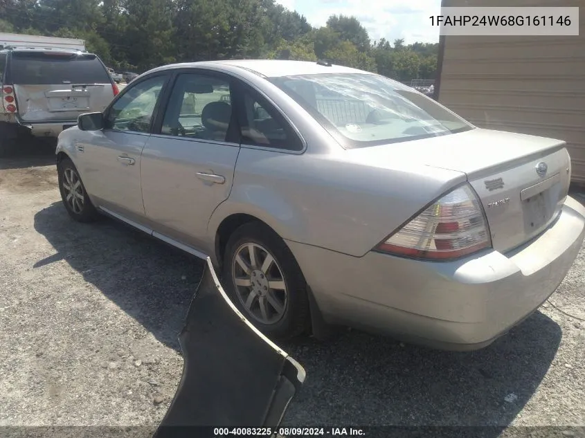 2008 Ford Taurus Sel VIN: 1FAHP24W68G161146 Lot: 40083225