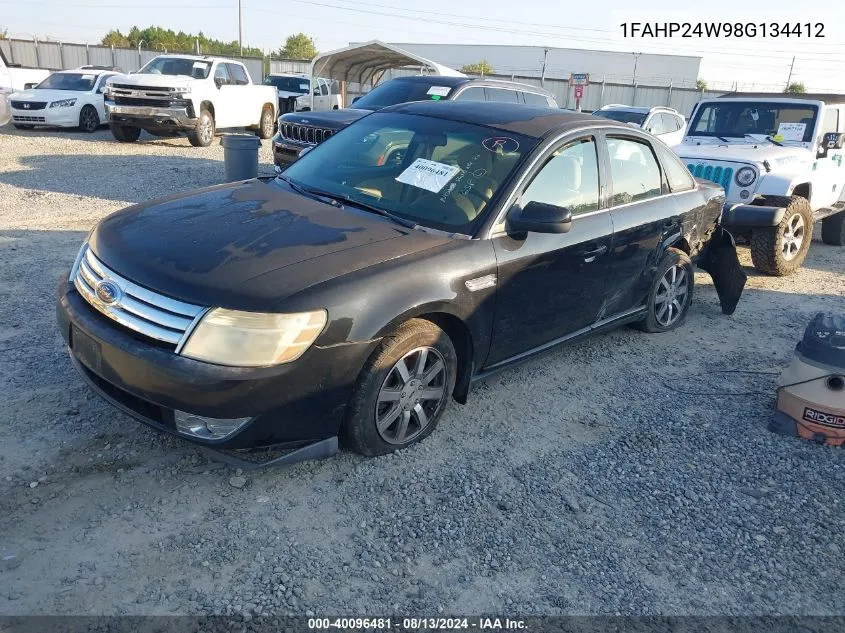 2008 Ford Taurus Sel VIN: 1FAHP24W98G134412 Lot: 40096481